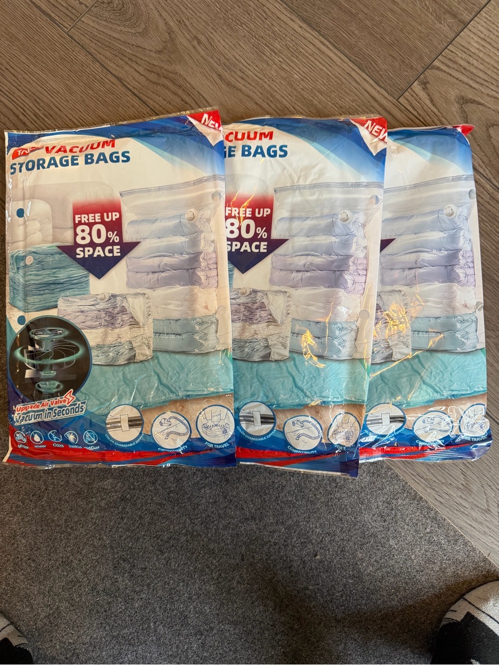 Vacuum Storage Bags - (3 Pack) jumbo cube size 31”x15”x40”